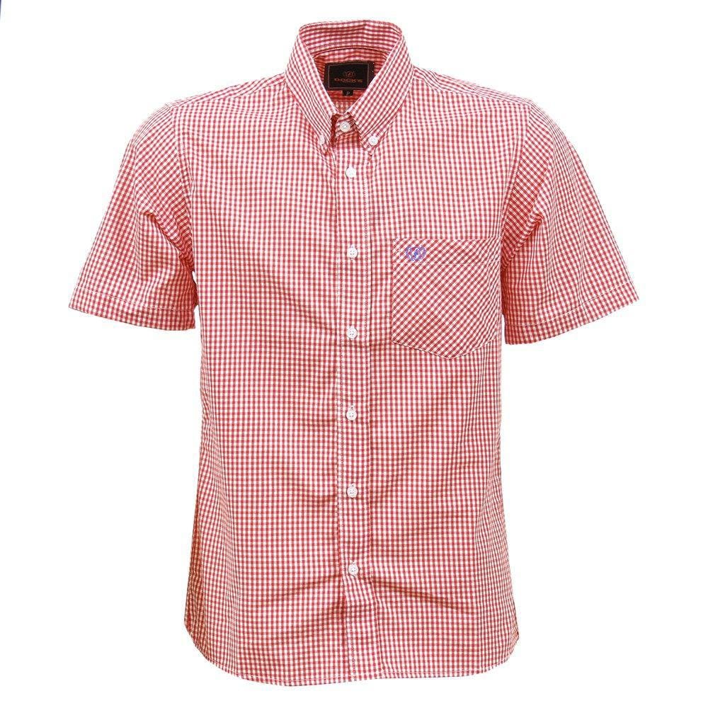 Camisa Masculina Manga Curta Xadrez Vermelha 33034