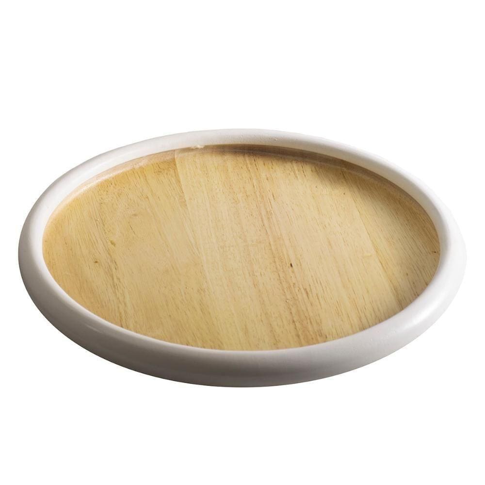 Bandeja Em Madeira Ecológica Redonda 45cm Simply Home