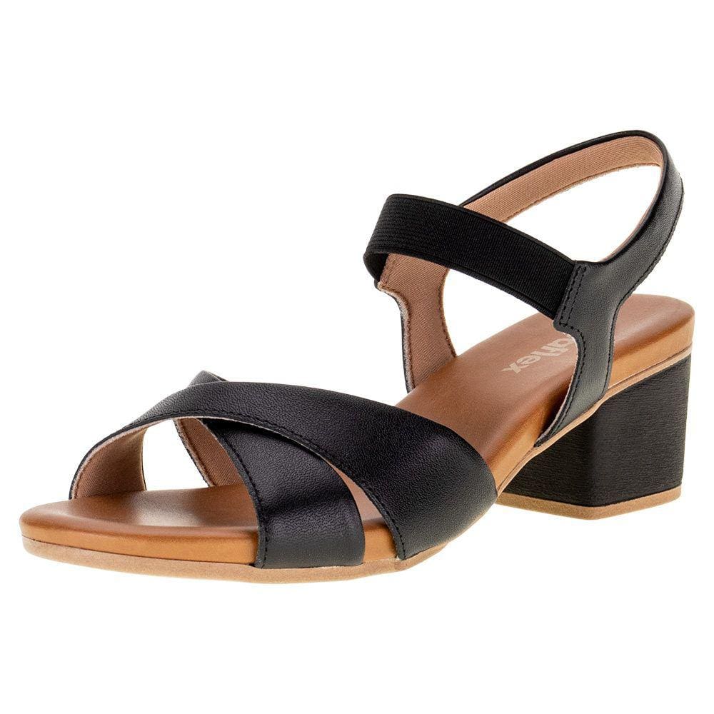 Sandália Feminina Salto Grosso Usaflex - Ae3222