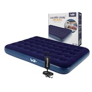 Colchão Casal Inflável + Bomba de Ar Manual Vg Plus