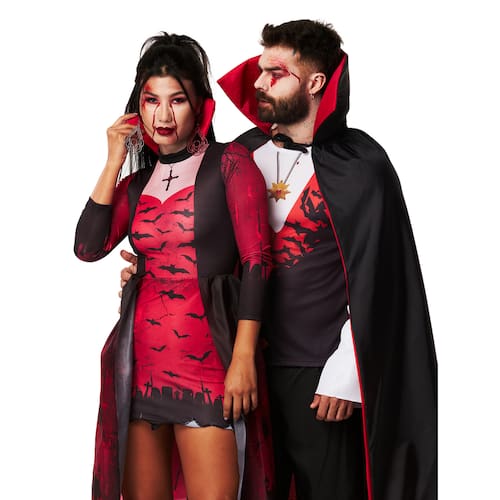 Fantasia Halloween Vampira Feminina Adulto Vestido Longo Luxo - 7 Artes  BrinQ Fantasias