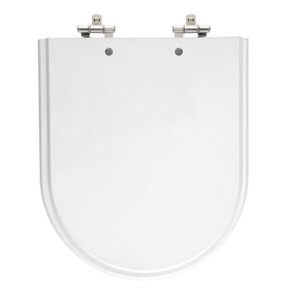 Assento Sanitário Smart Branco Tampa para Vaso Celite de Madeira Laqueada