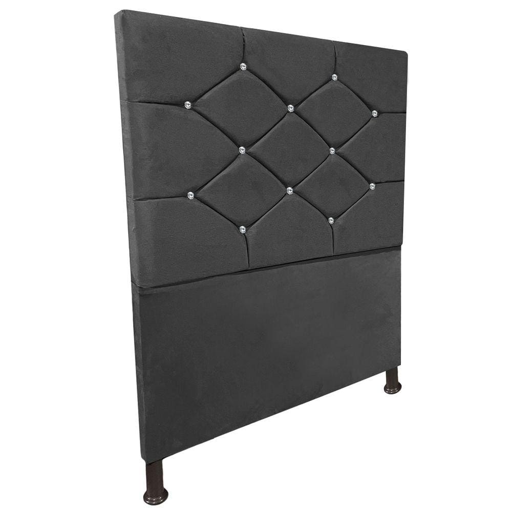 Cabeceira de Cama Box Solteiro 90cm Estofada Kasi New Cinza