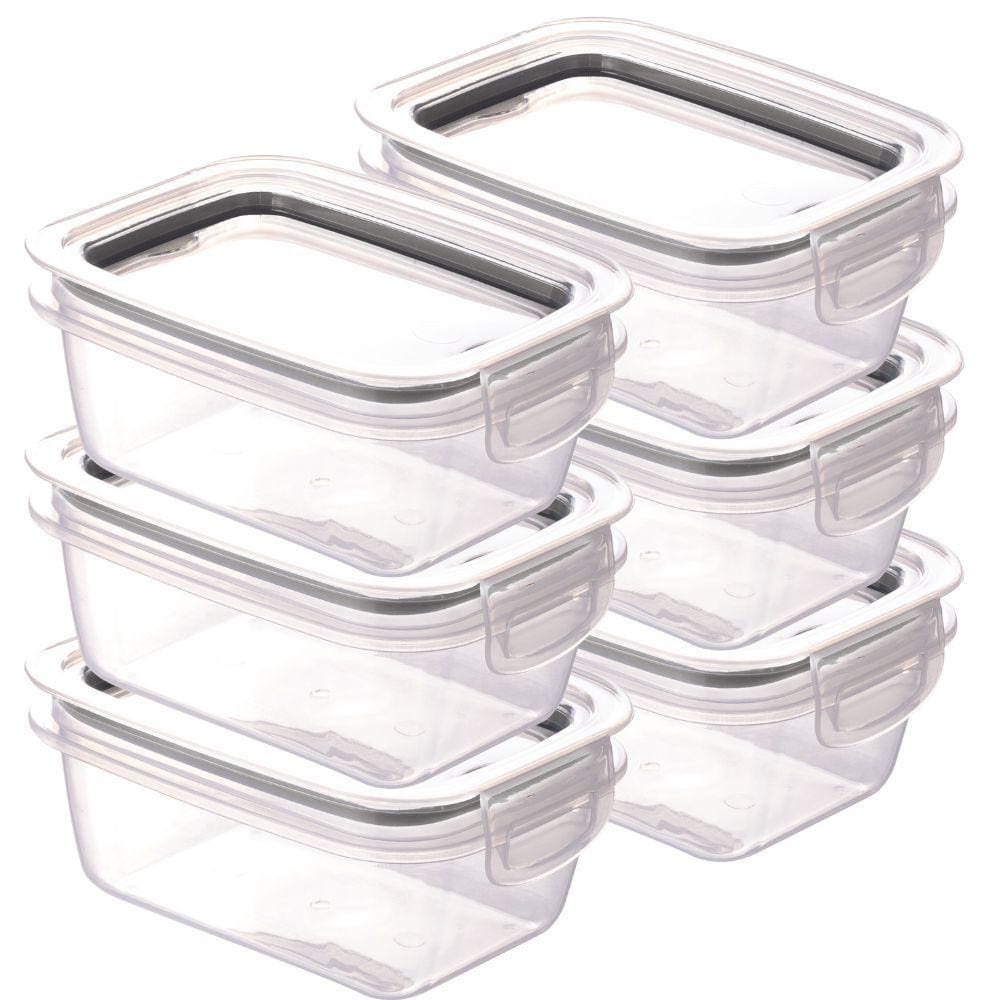 Pote hermético Trava Mais 550ml preto com 6 unidades Plasutil ref.13918