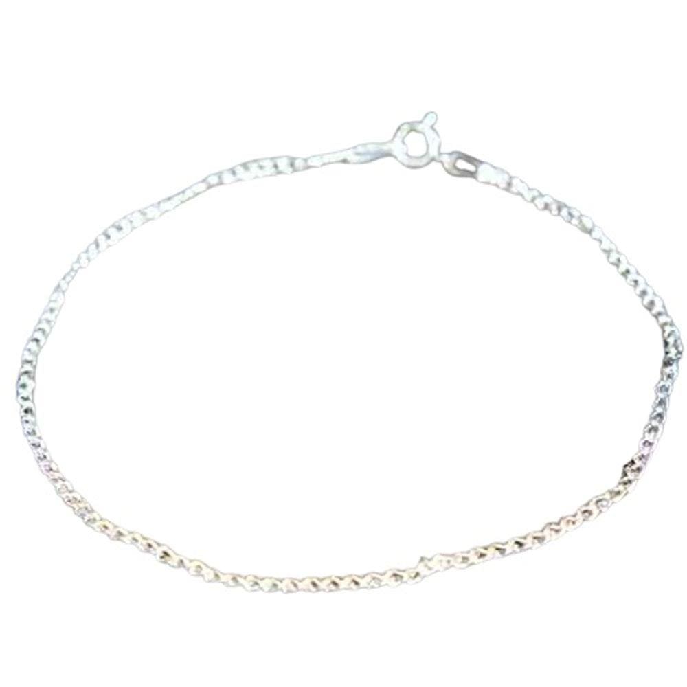 Pulseira Nlux Masculina Prata 925 Elo Grumet Fino com 21cm