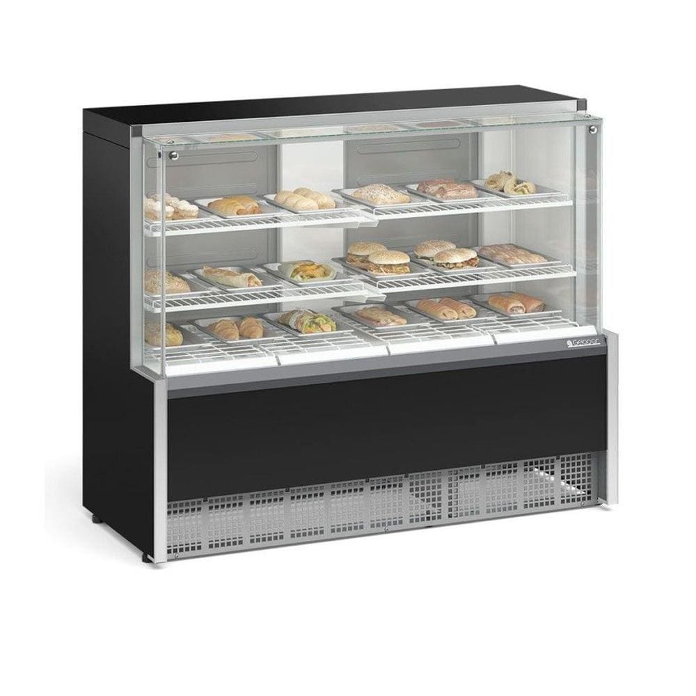 Vitrine Estufa Gelopar com Bandeja 140 cm Preto 127V MEQA-140R