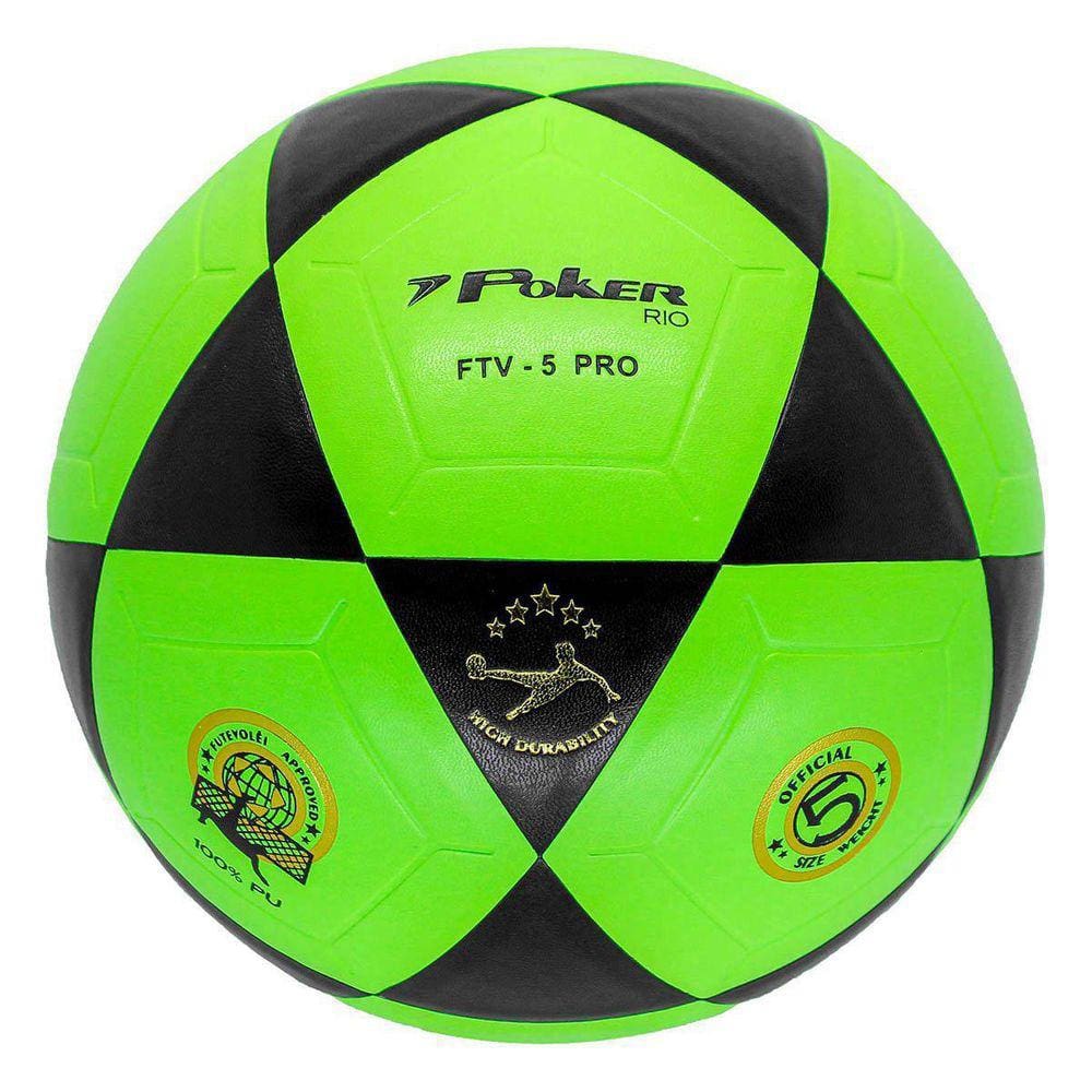 Bola Poker Bola Futvoley Vulcanizada Rio Pu 05776-V - Verde/Preto U