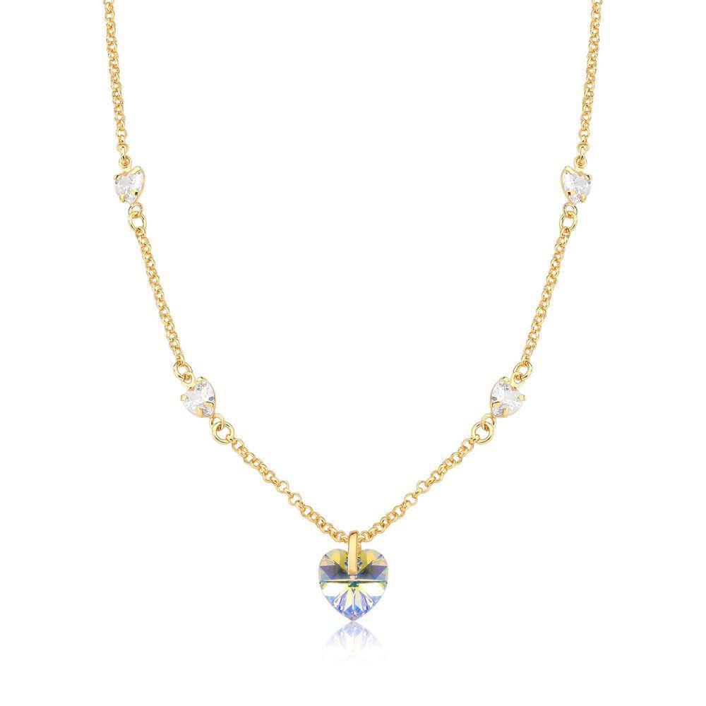 Colar Coração Furta Cor Revestido em Ouro