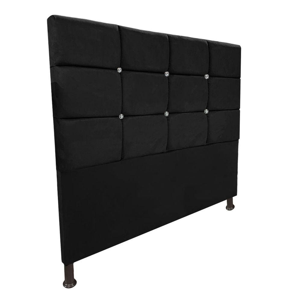 Cabeceira de Cama Box Viúva 130cm Estofada Lari Preto