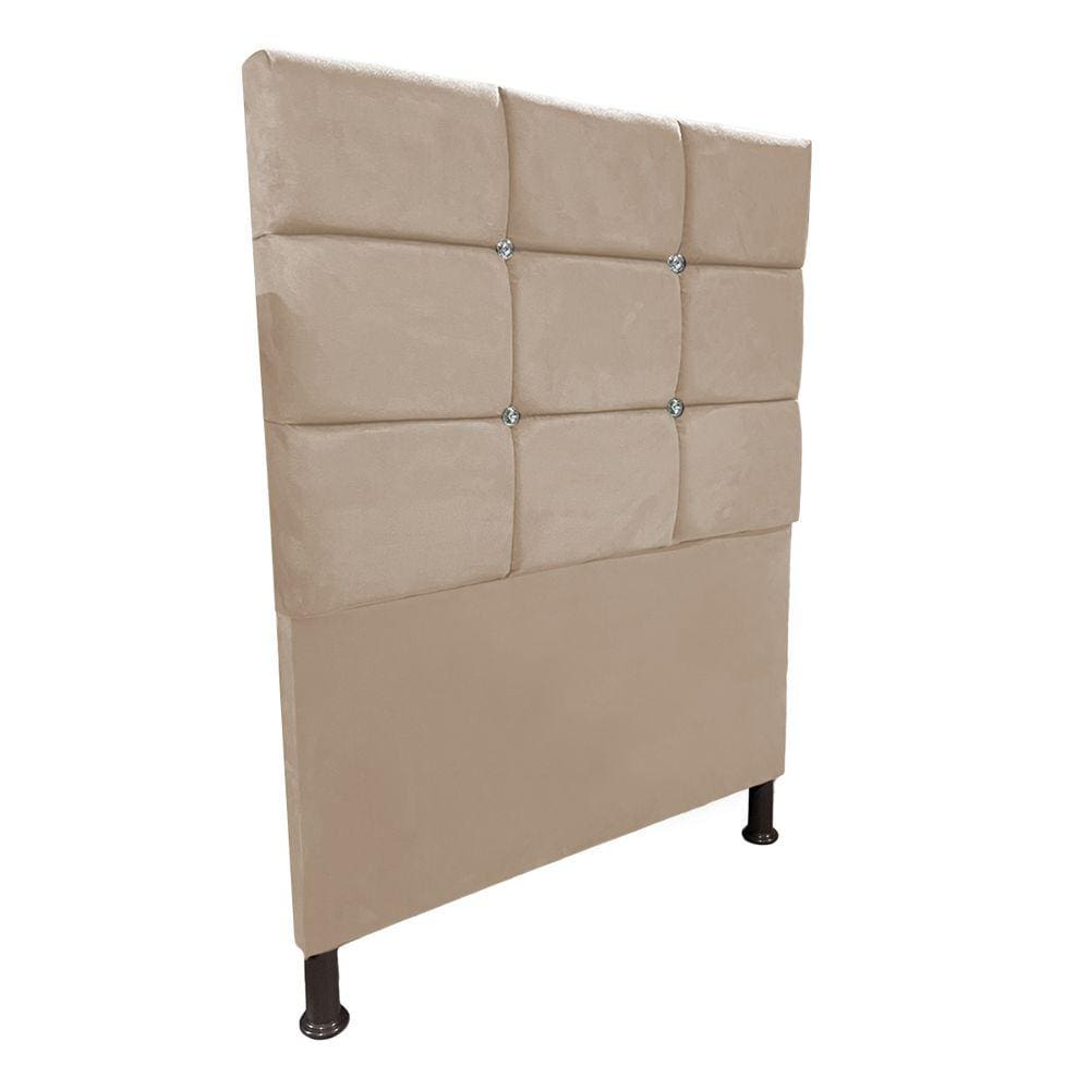Cabeceira de Cama Box Solteiro 90cm Estofada Lari Bege