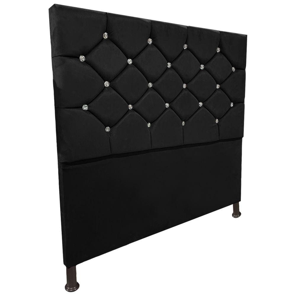 Cabeceira de Cama Box Viúva 130cm Estofada Kasi Preto