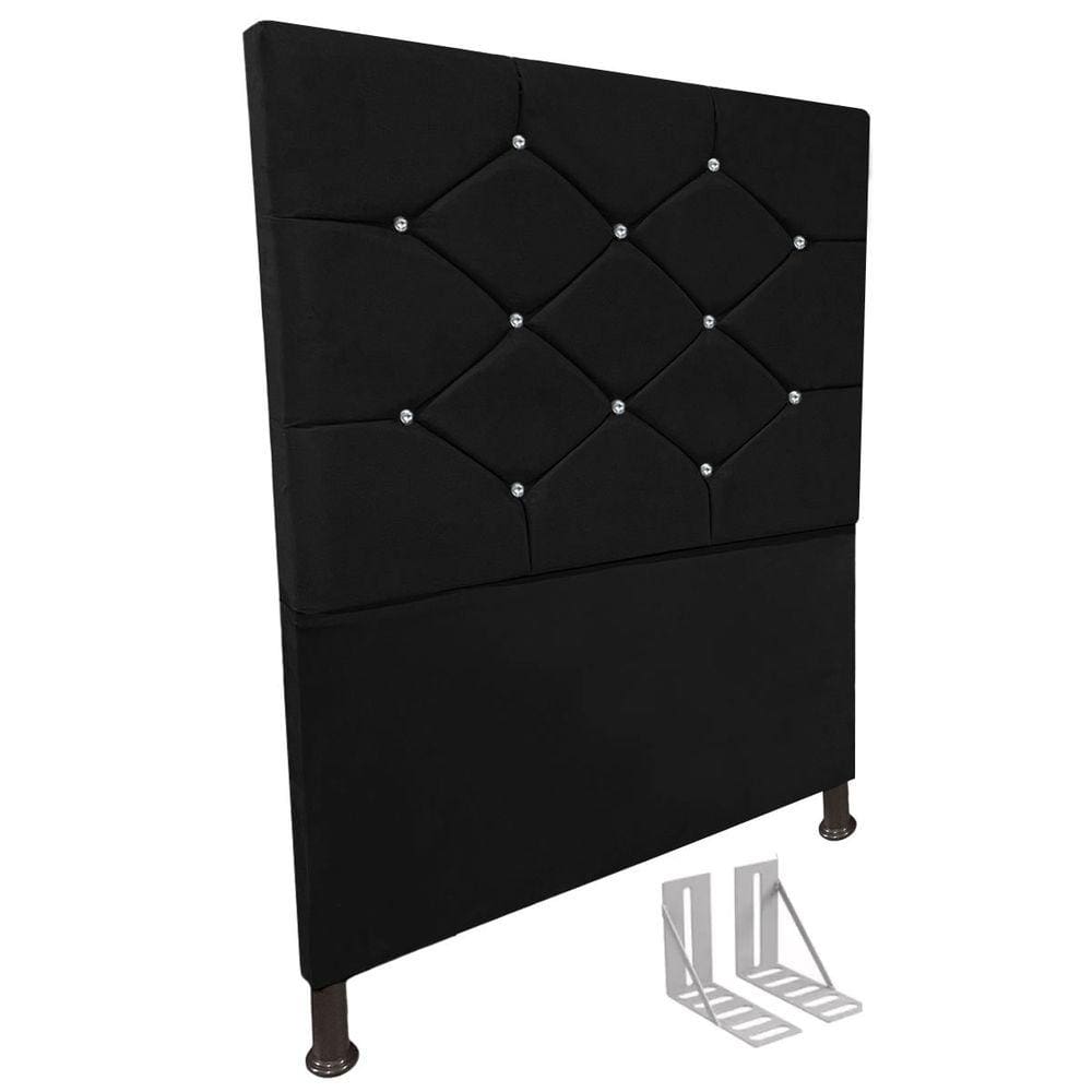 Cabeceira de Cama Box 130cm + Frame Solteiro Estofada Knw Pt