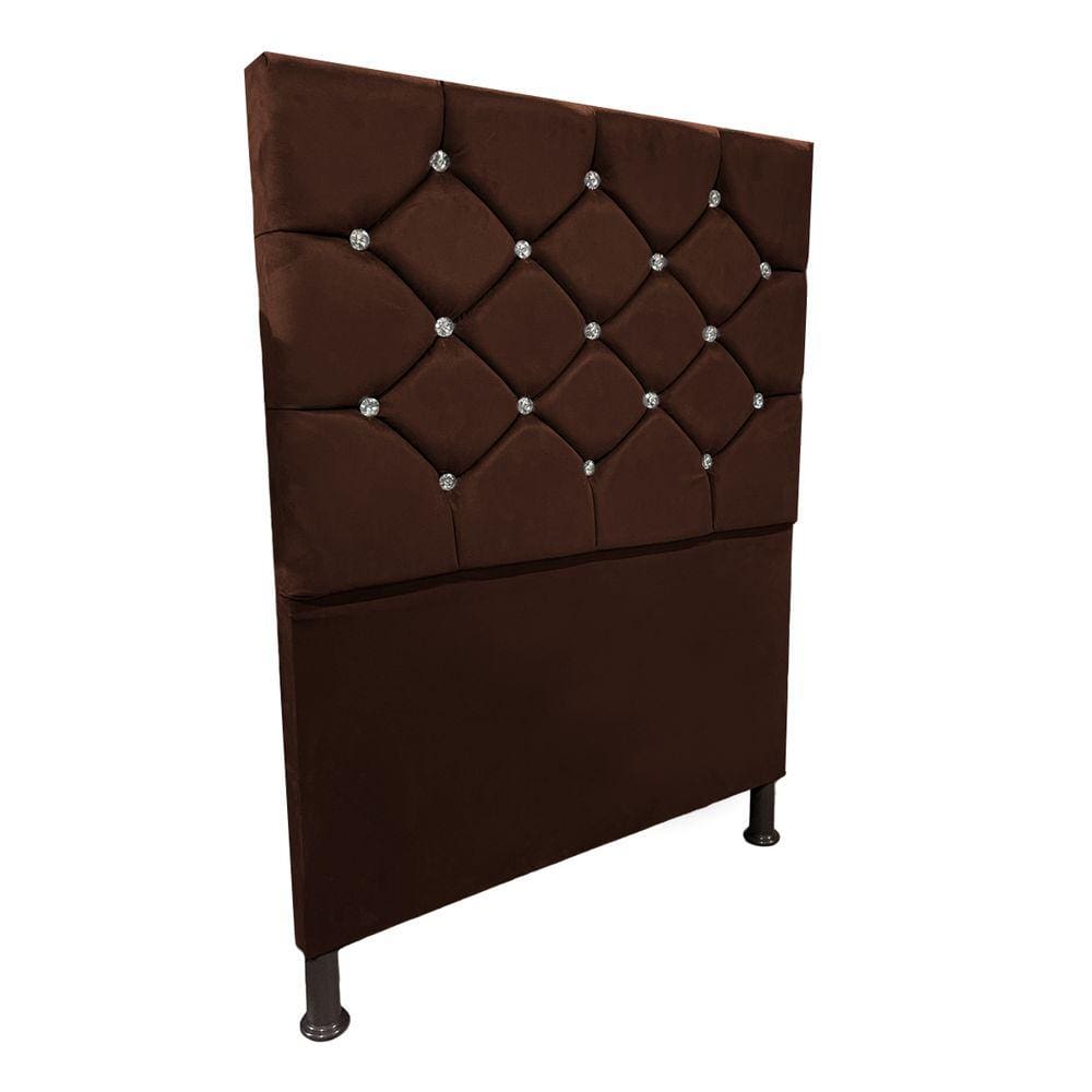 Cabeceira de Cama Box Solteiro 90cm Estofada Kasi Marrom