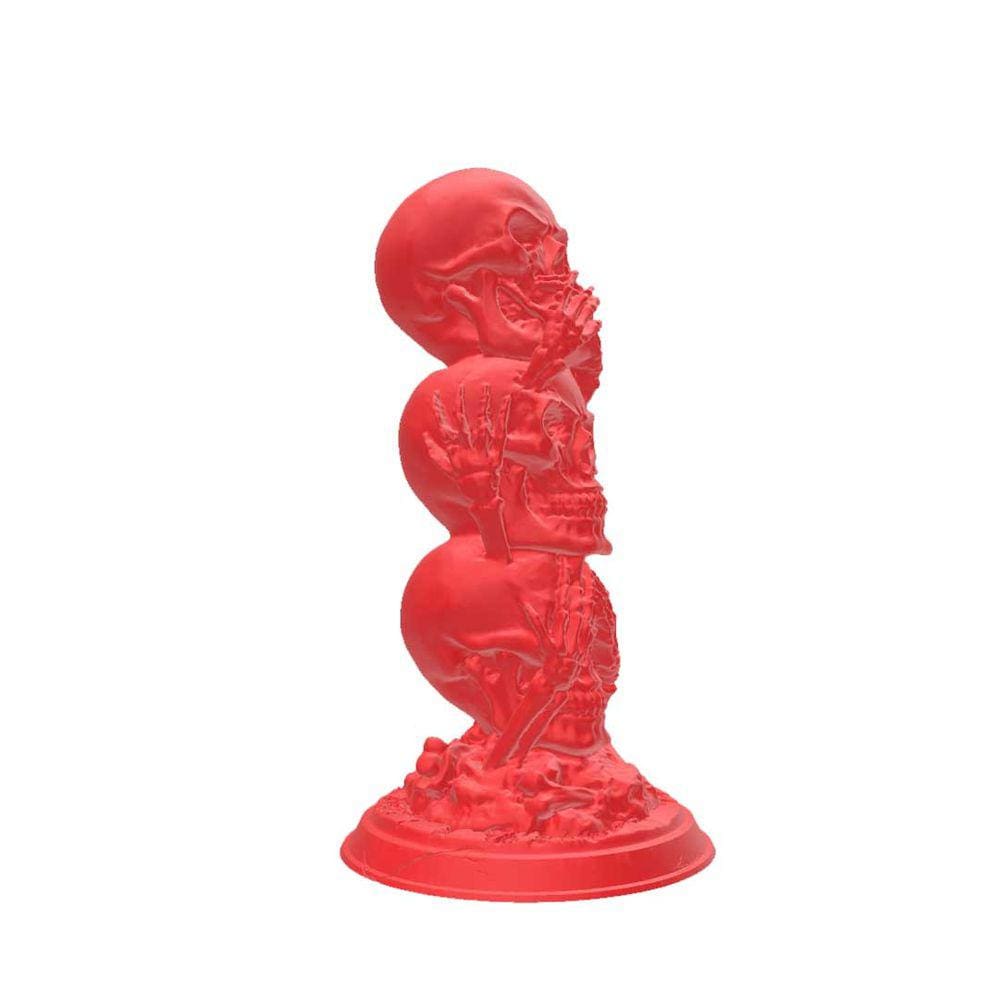 Caveira Tripla Não Ouço Não Falo Não Vejo Decoração 3D