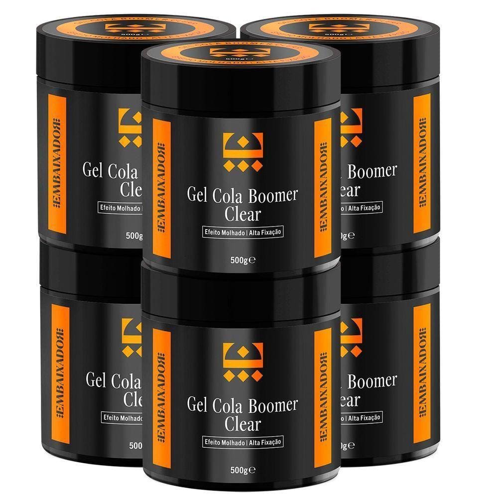 Kit 06 Gel Cola Boomer Clear Embaixador 500G