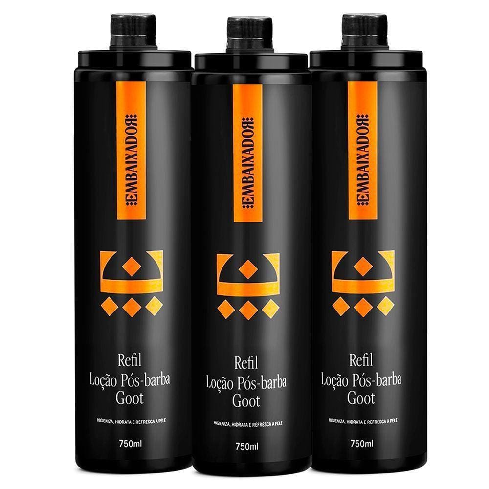 Kit 03 Loção Pós Barba Goot Embaixador 750Ml