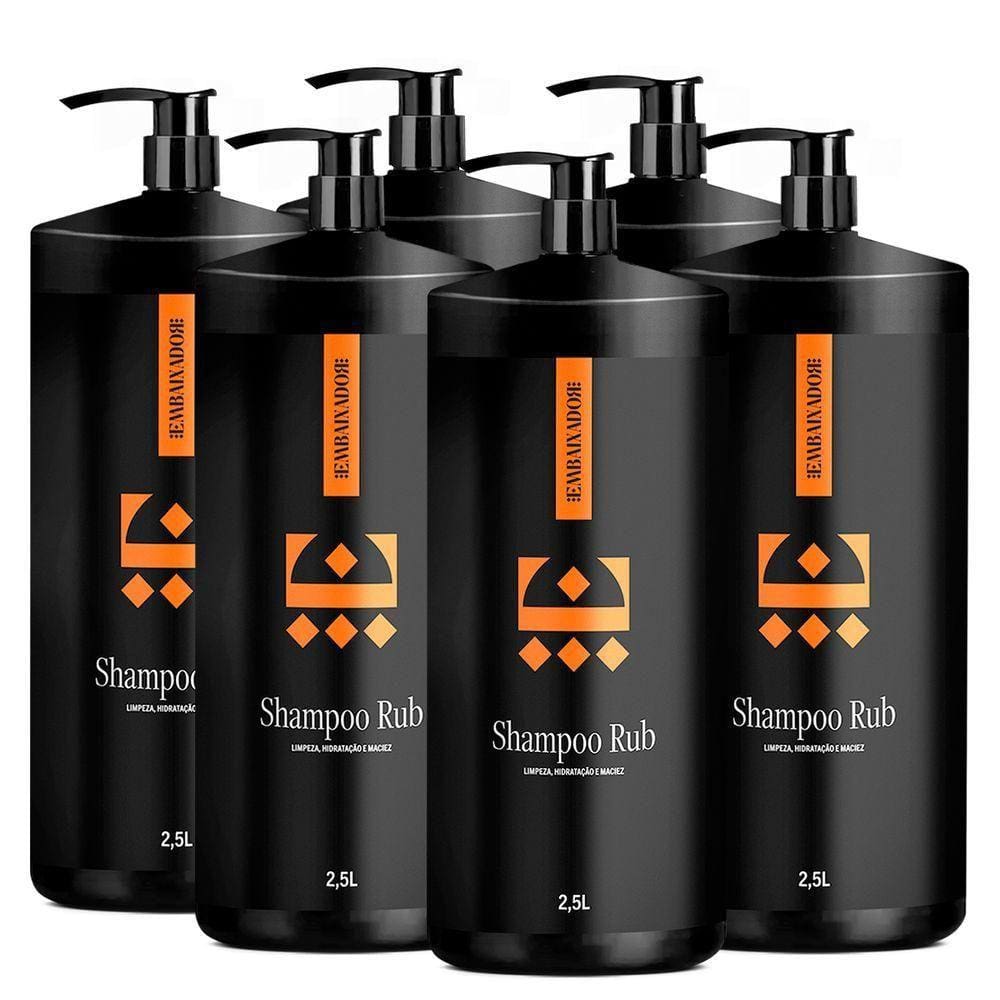 Kit 06 Shampoo Para Cabelo Rub Embaixador 2,5L