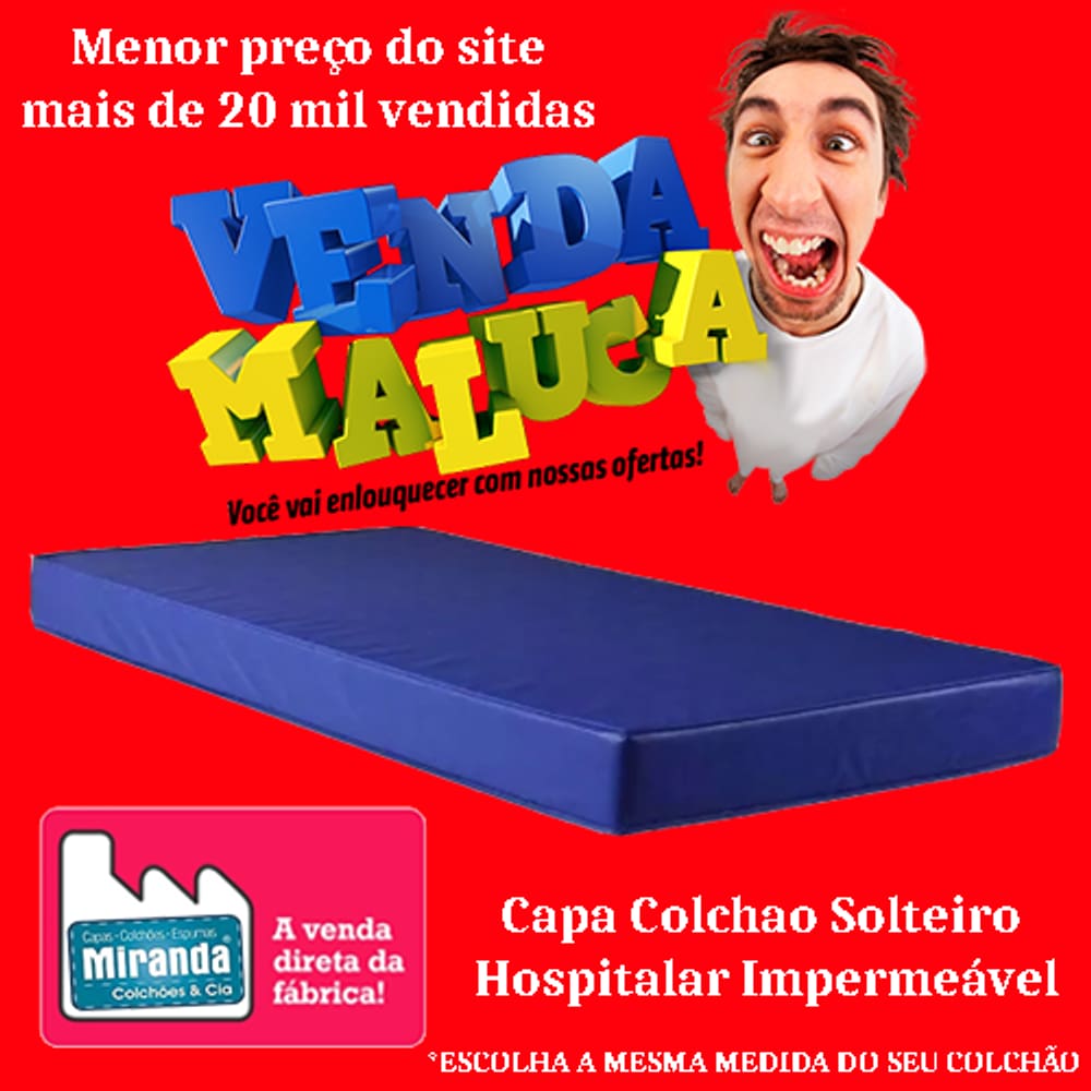 Capa Impermeável para Colchão Solteiro Tipo Hospitalar Azul