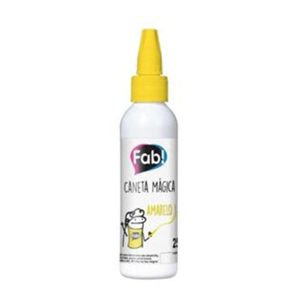 Caneta Mágica Alimentícia Fab 60g Amarelo Neon (Brilha na Luz Negra)