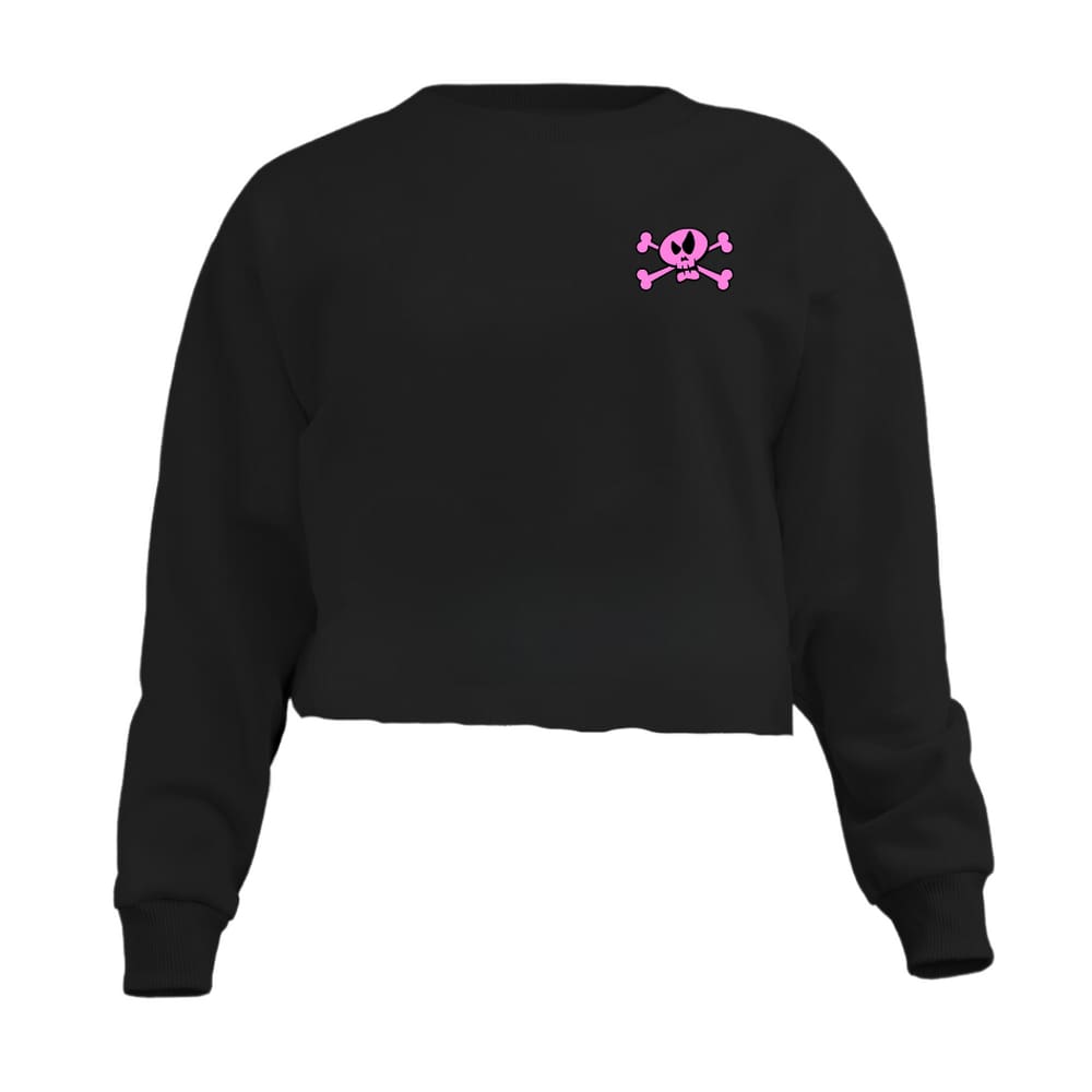 Blusa Cropped Moletom Rock And Roll Feminino Personalizado com Cintura Descosturada
