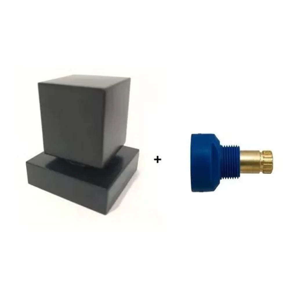 Acabamento P/ Registro Quadrado 3/4 Metal Preto Com Conversor Fabrimar