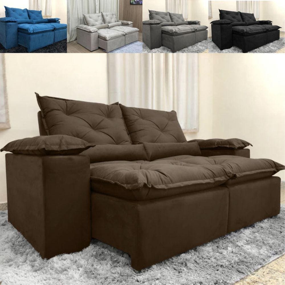 Sofá Athenas 2,00m Retrátil Reclinável Conforto e Elegância
