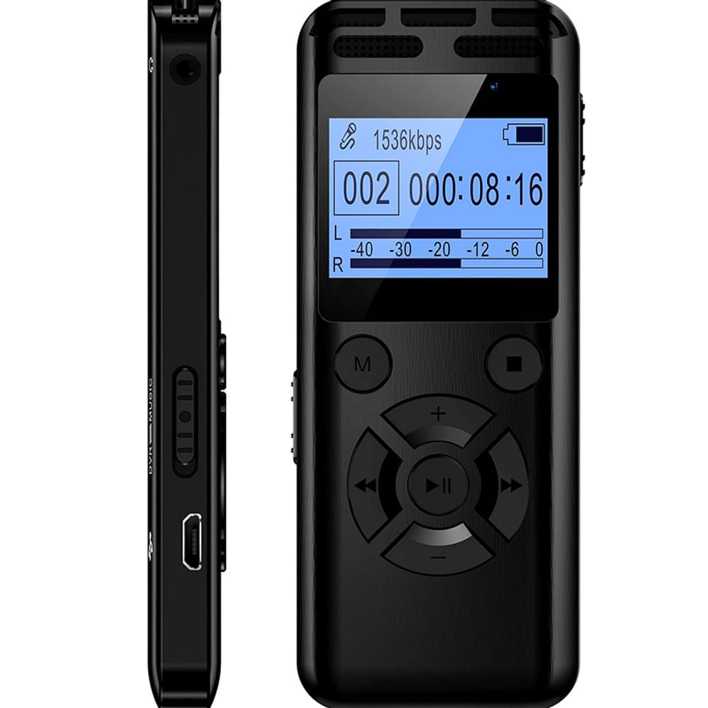 Gravador Digital 32 Gb Ativado Por Voz VANDLION V52 Preto