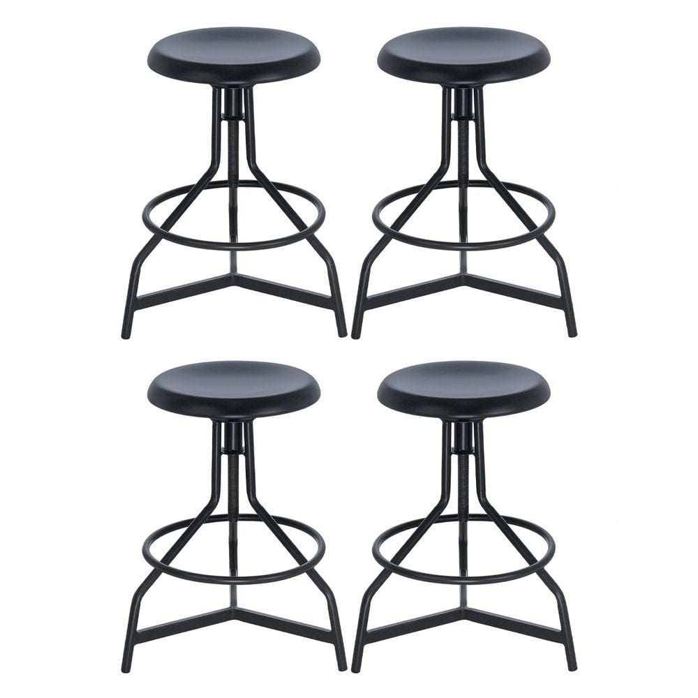 Kit 4 banquetas altas cozinha industrial loft aço giratória York