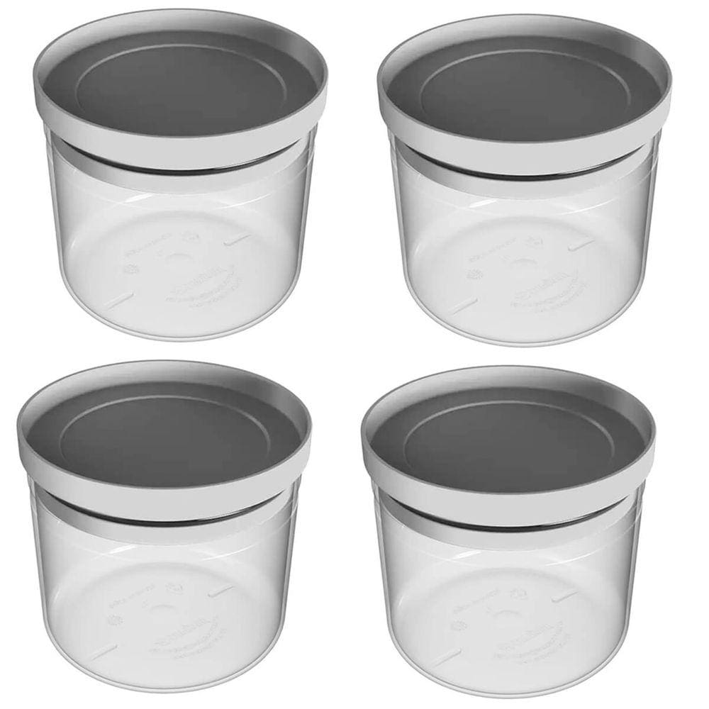 Kit 4 Potes Herméticos Porta Mantimentos 1 Litro Plástico com Tampa Soprano Cinza