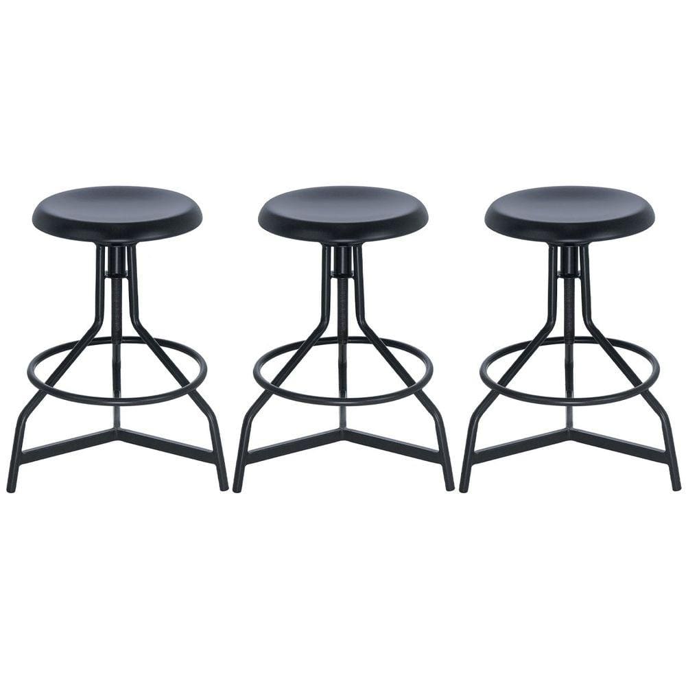 Kit 3 banquetas altas cozinha industrial loft aço giratória York