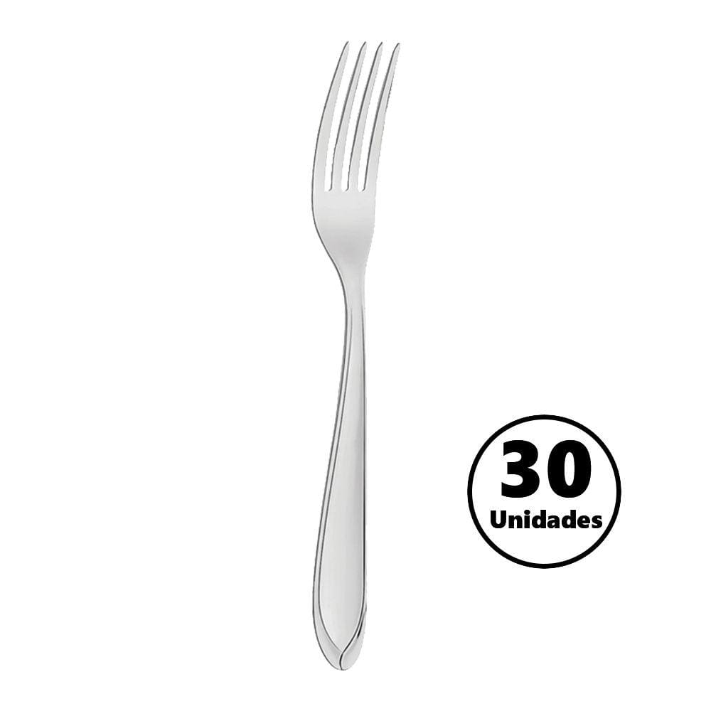Kit Talheres Garfo de Mesa 30 Peças Laguna Aço Inoxidável para Restaurante Tramontina