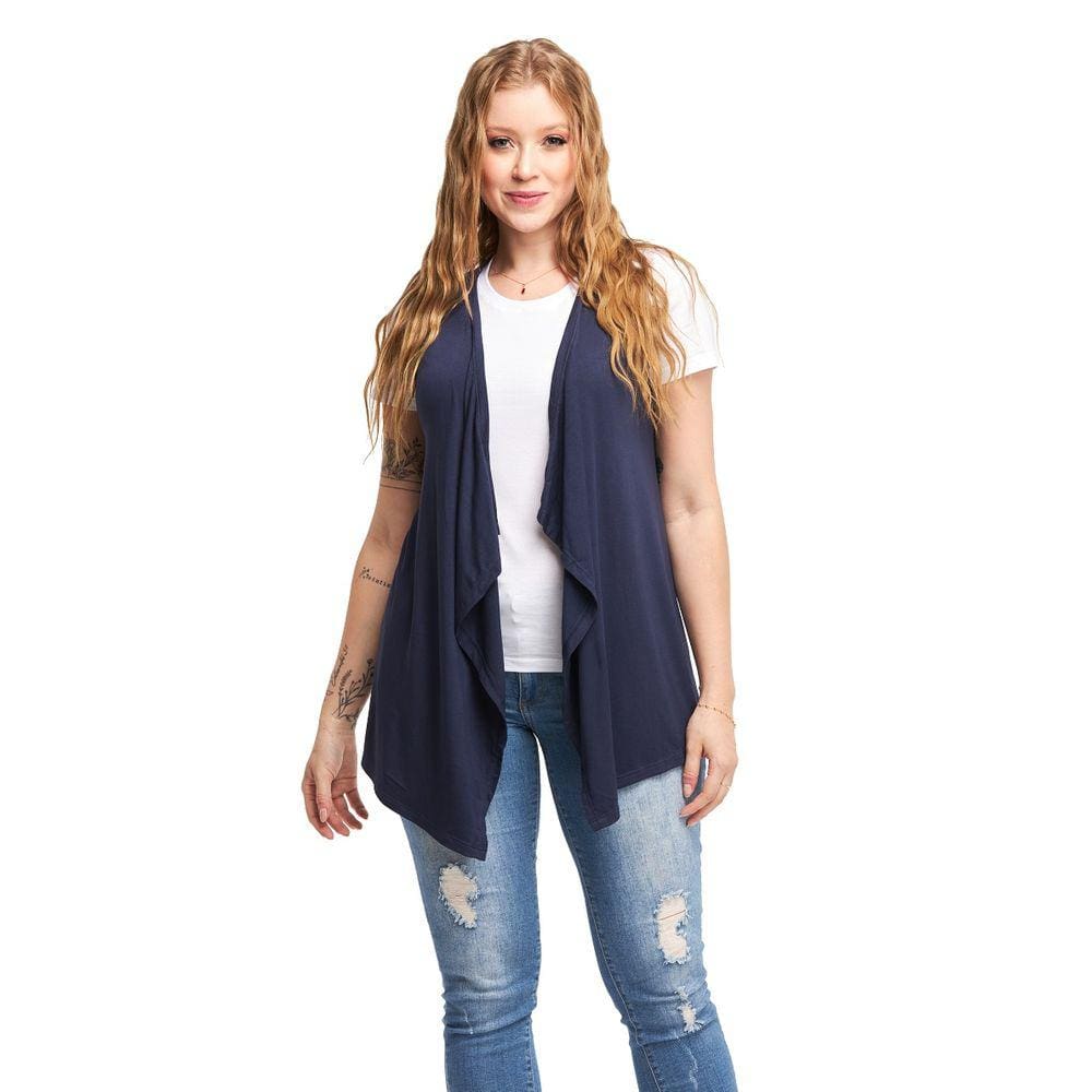 Colete de Bico Blusa Cardigan Feminino Plus Size Terceira Peça Viscolycra Ca5plus