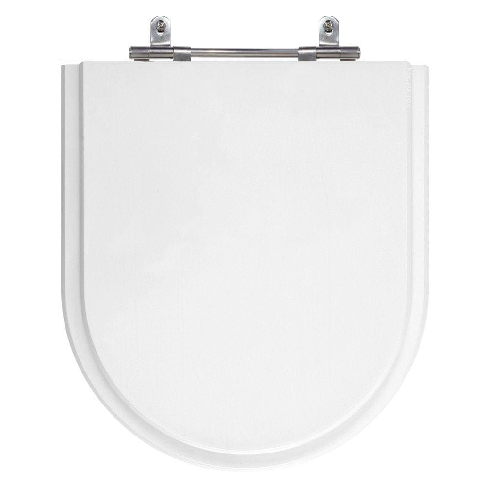 Assento Sanitário Riviera Branco Tampa para Vaso Celite Madeira Laqueada