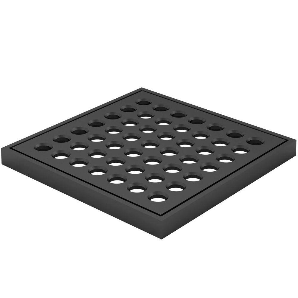 Grelha Quadrada Com Caixilho Latao Black Matte 1919Bk15cm