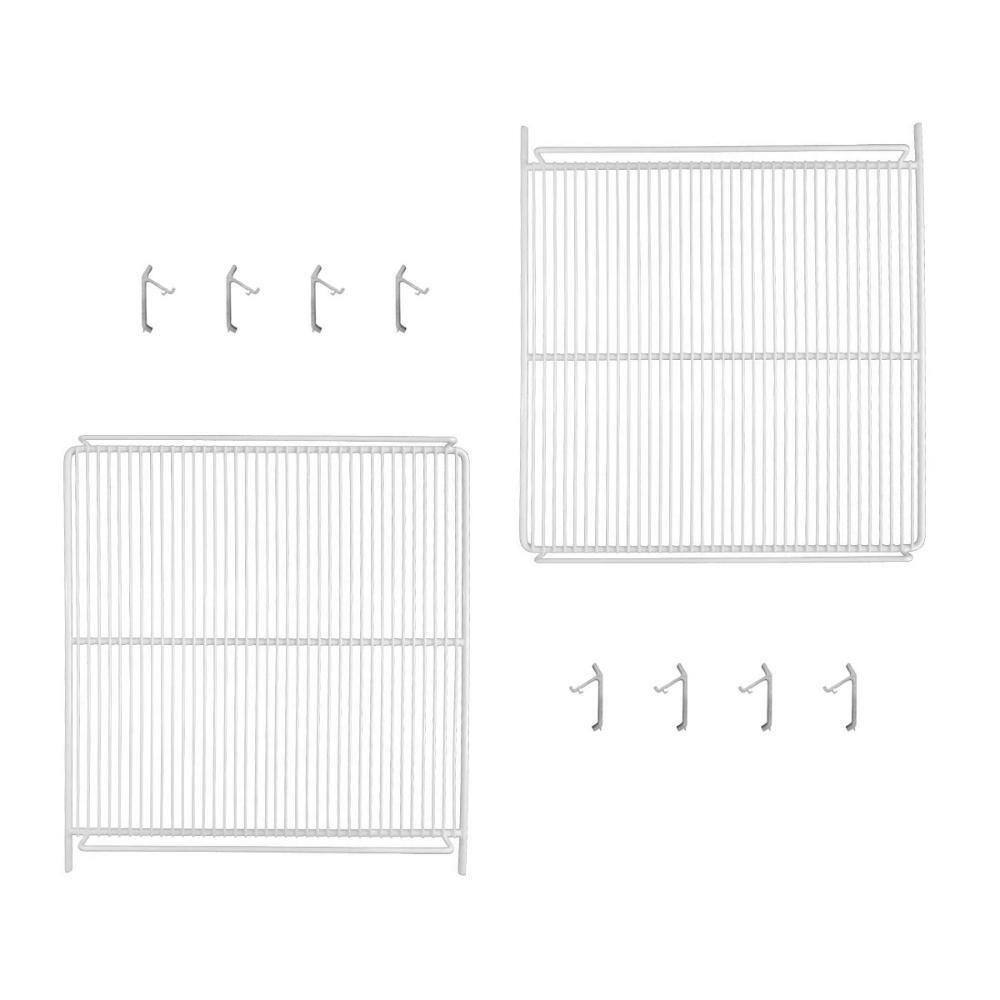 Kit - 2 Prateleiras Grade Branca Visa Vn50 Vb52 Vf50 + 8 Ganchos Suporte - Metalfrio