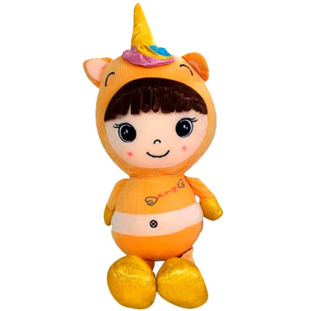 Pelúcia Boneca Squish Pals Amarelo 60cm Colecionável Toyng