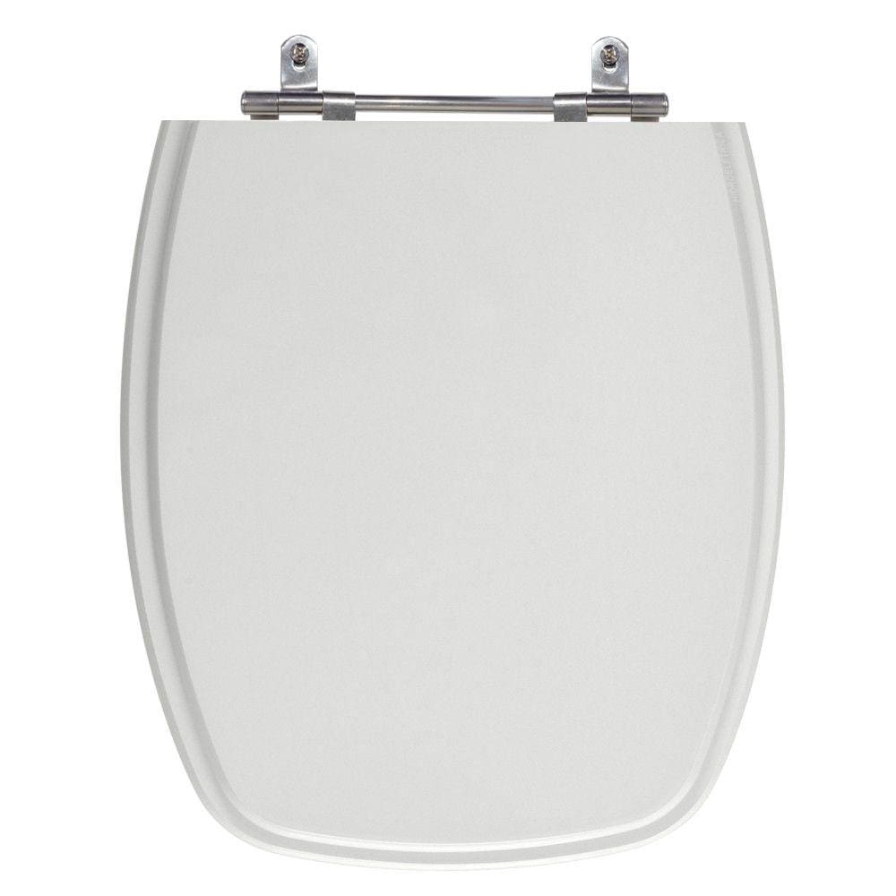 Assento Sanitário Stylus Cinza Prata (Claro) Tampa para Vaso Celite de Madeira Laqueada