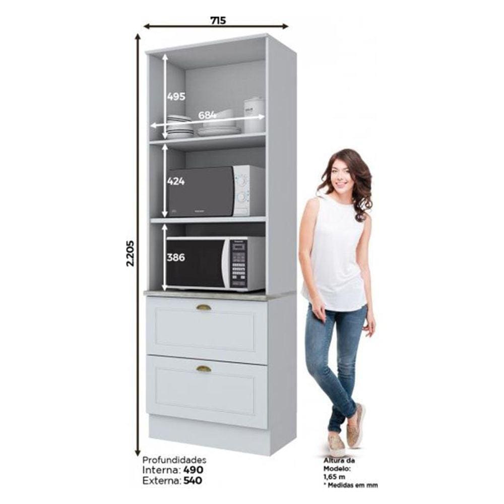 Torre Quente 2 Fornos Americana com Tampo - Móveis Henn