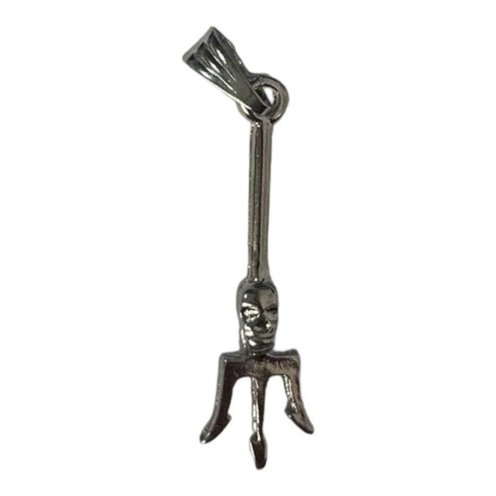 Pingente Exu Tridente 3,2 Cm Níquel