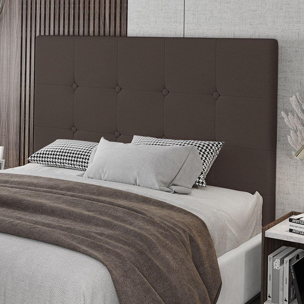 Cabeceira Queen Lua 160cm Material Sintético Marrom Com Frame Digital Móveis