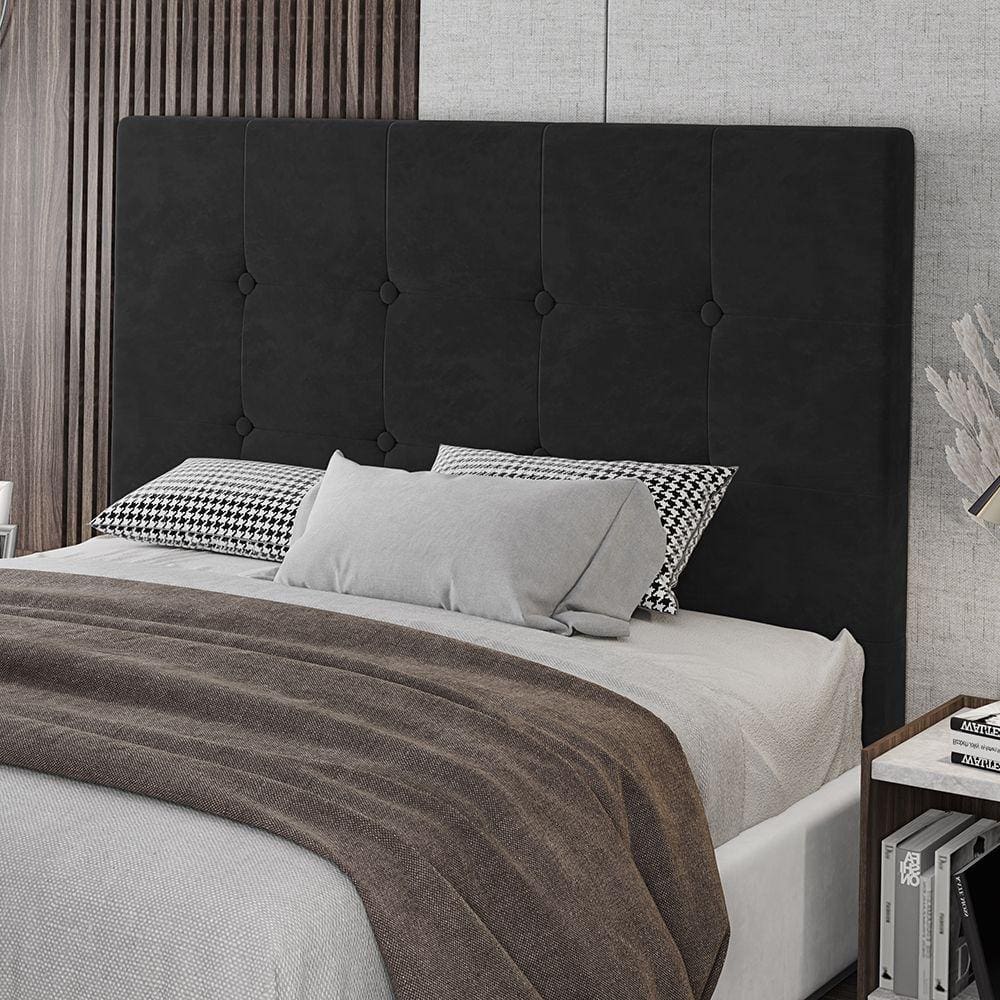 Cabeceira Queen Lua 160cm Veludo Preto Digital Móveis
