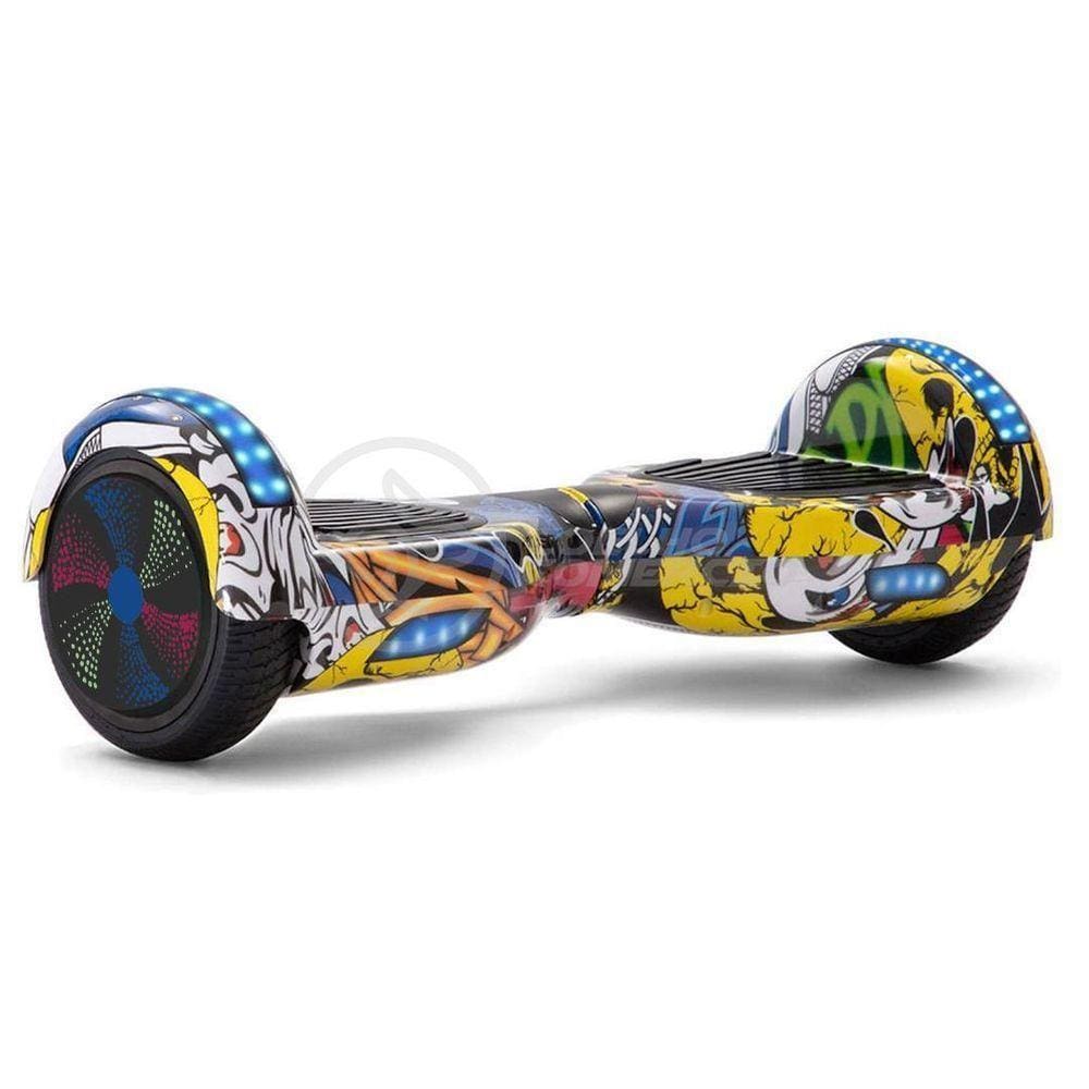 Hoverboard Infantil Skate Elétrico Arte Urbana Led Grafite