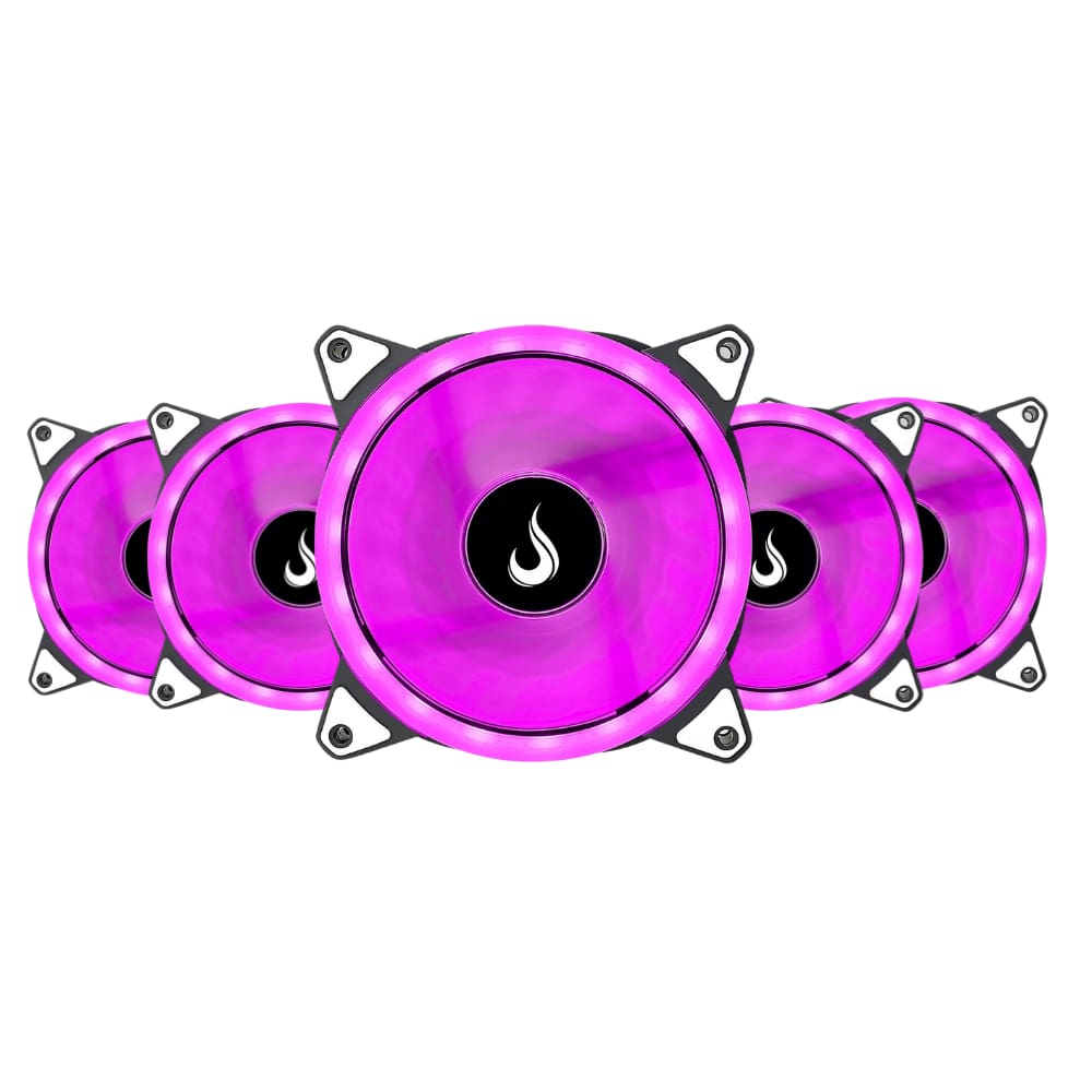 Kit 5 Cooler Fan Rise Mode Smart RGB 120mm Sem Controladora