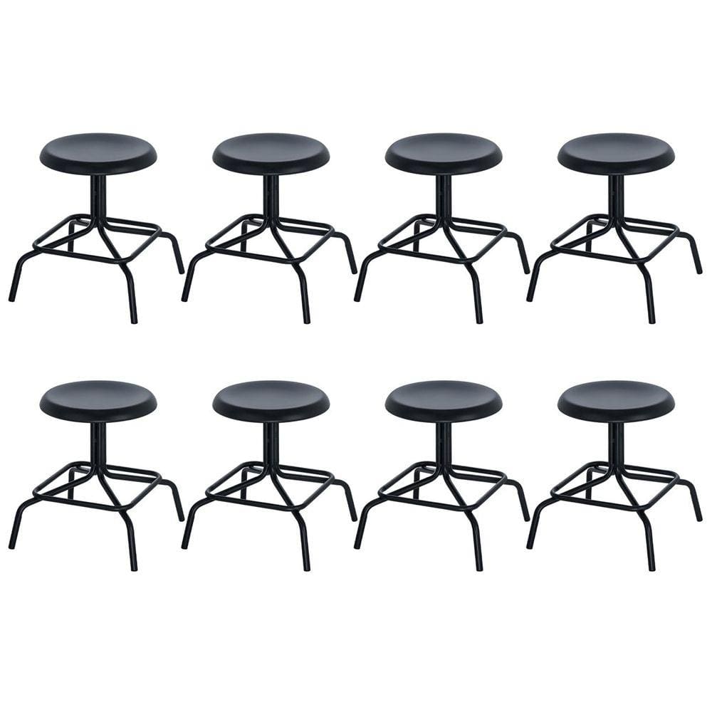 Kit 8 bancos baixos cozinha industrial loft aço 45 cm Bolt