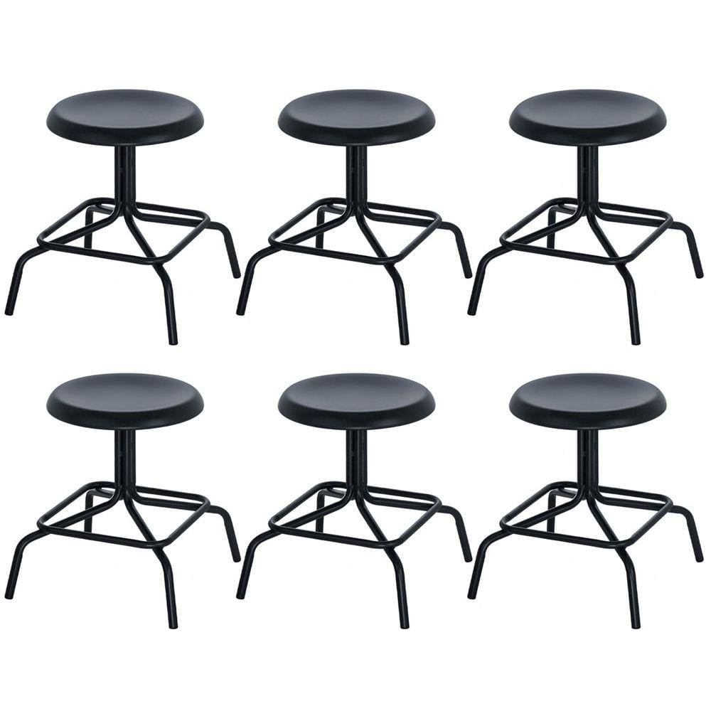 Kit 6 bancos baixos cozinha industrial loft aço 45 cm Bolt