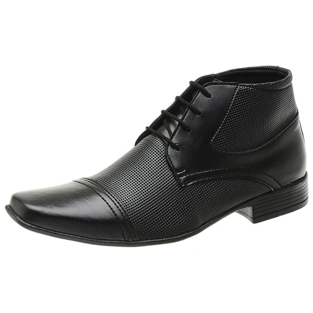 Bota Social Cano Curto M&D Store Com cadarço e Bico Quadrado