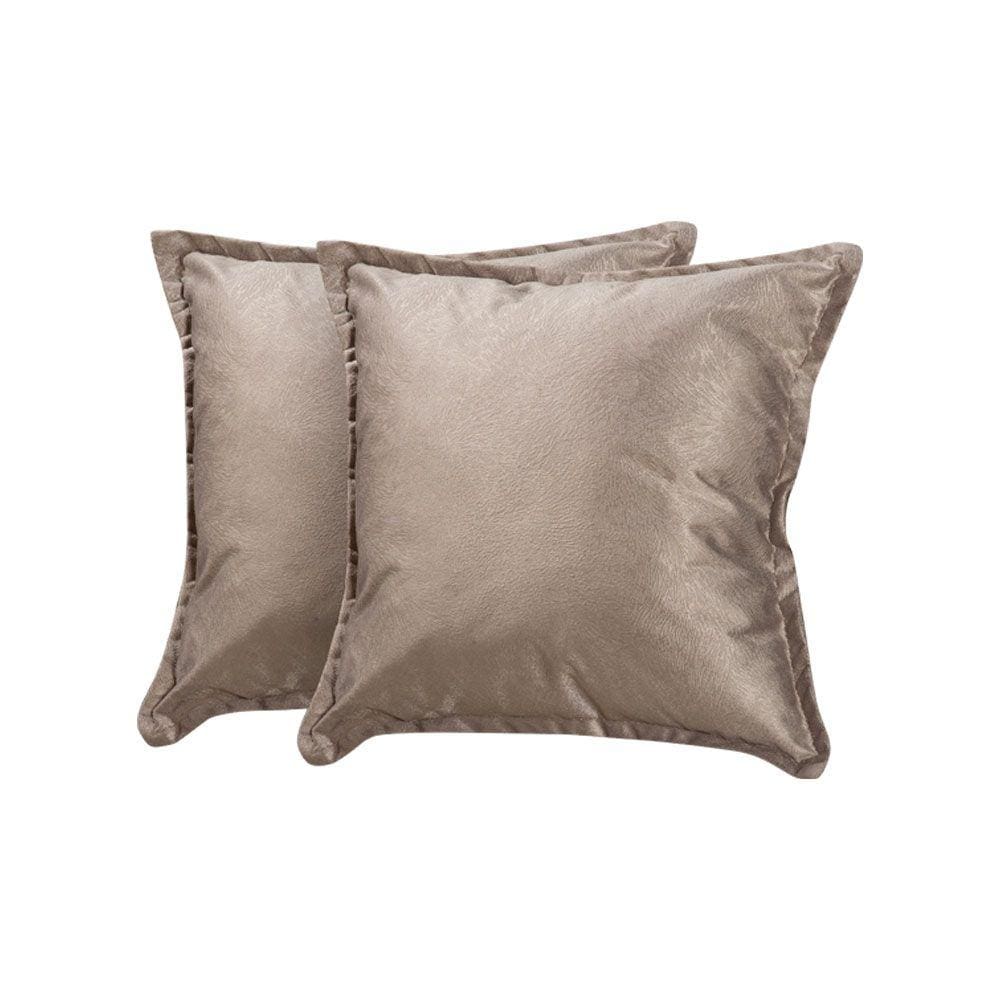 Kit 2 Almofadas Decorativas Bali Suede Pena Bege Escuro