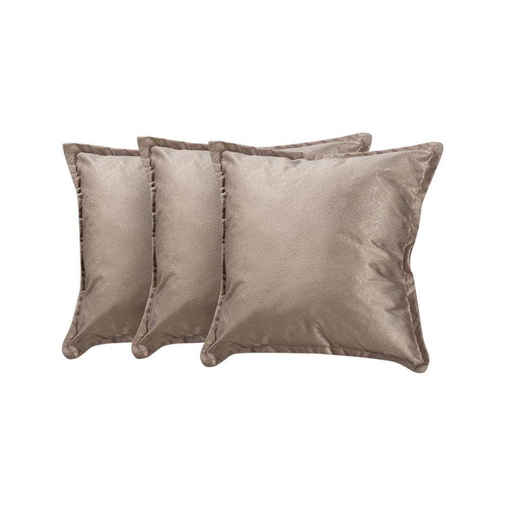 Kit 3 Almofadas Decorativas Bali Suede Pena Bege Escuro