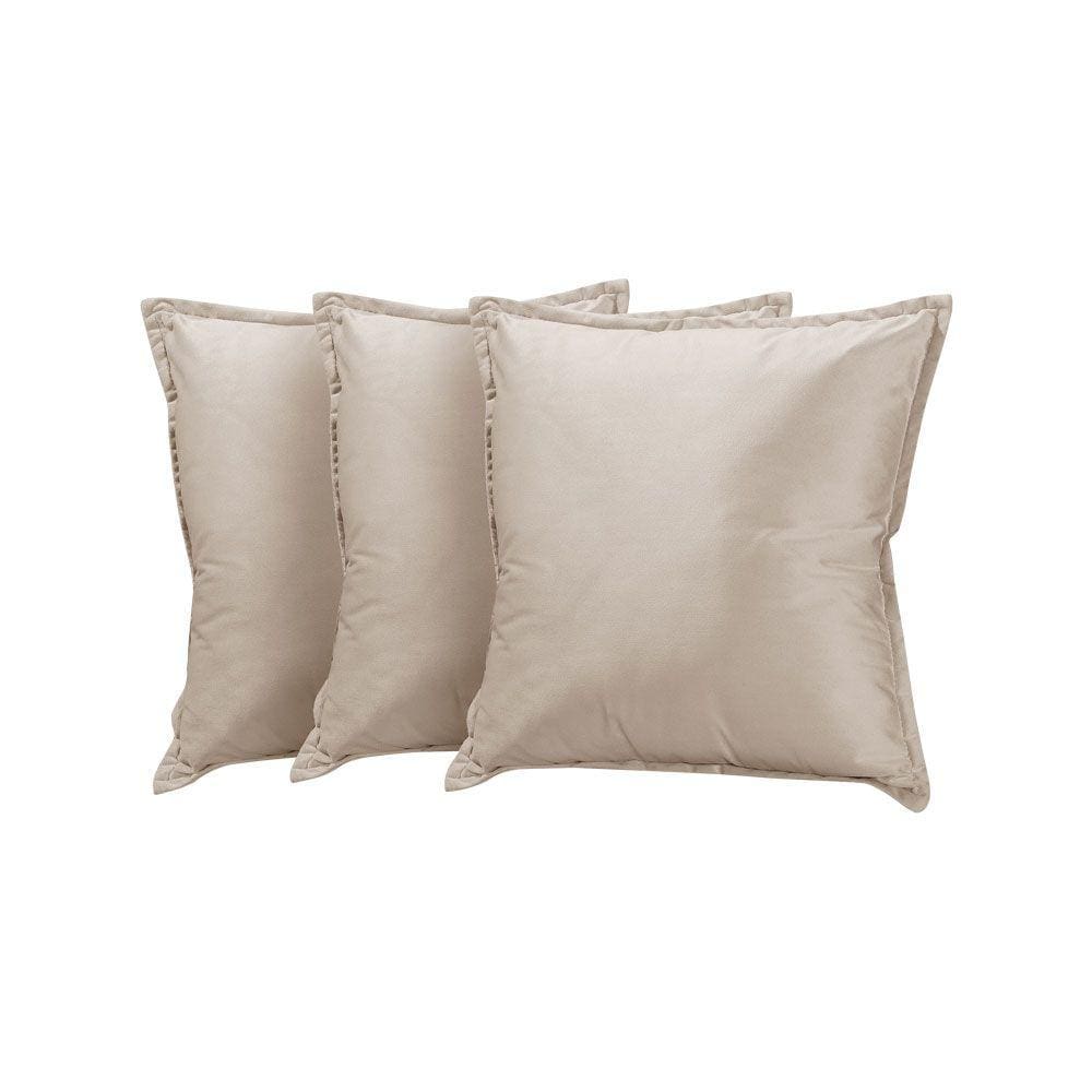 Kit 3 Almofadas Decorativas Bali Veludo Bege