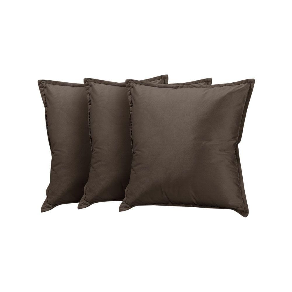 Kit 3 Almofadas Decorativas Bali Veludo Marrom